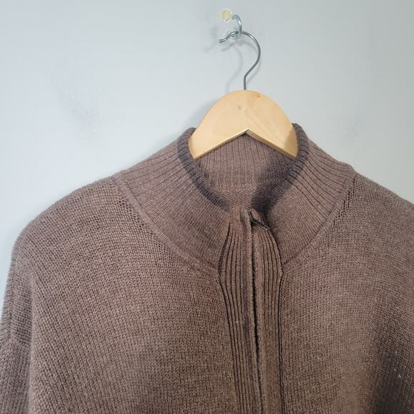 Patagonia Mens XL Lambswool Nylon Full Zip Sweater Cardigan Brown - Picture 3 of 11